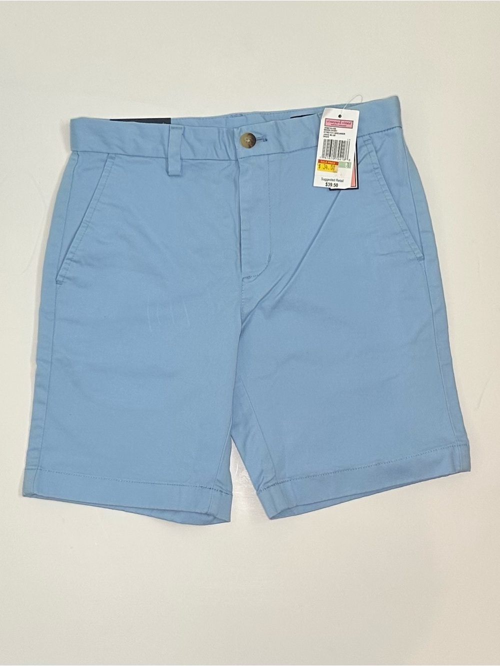 Vineyard Vines Light Blue Kids Flat-Front Shorts